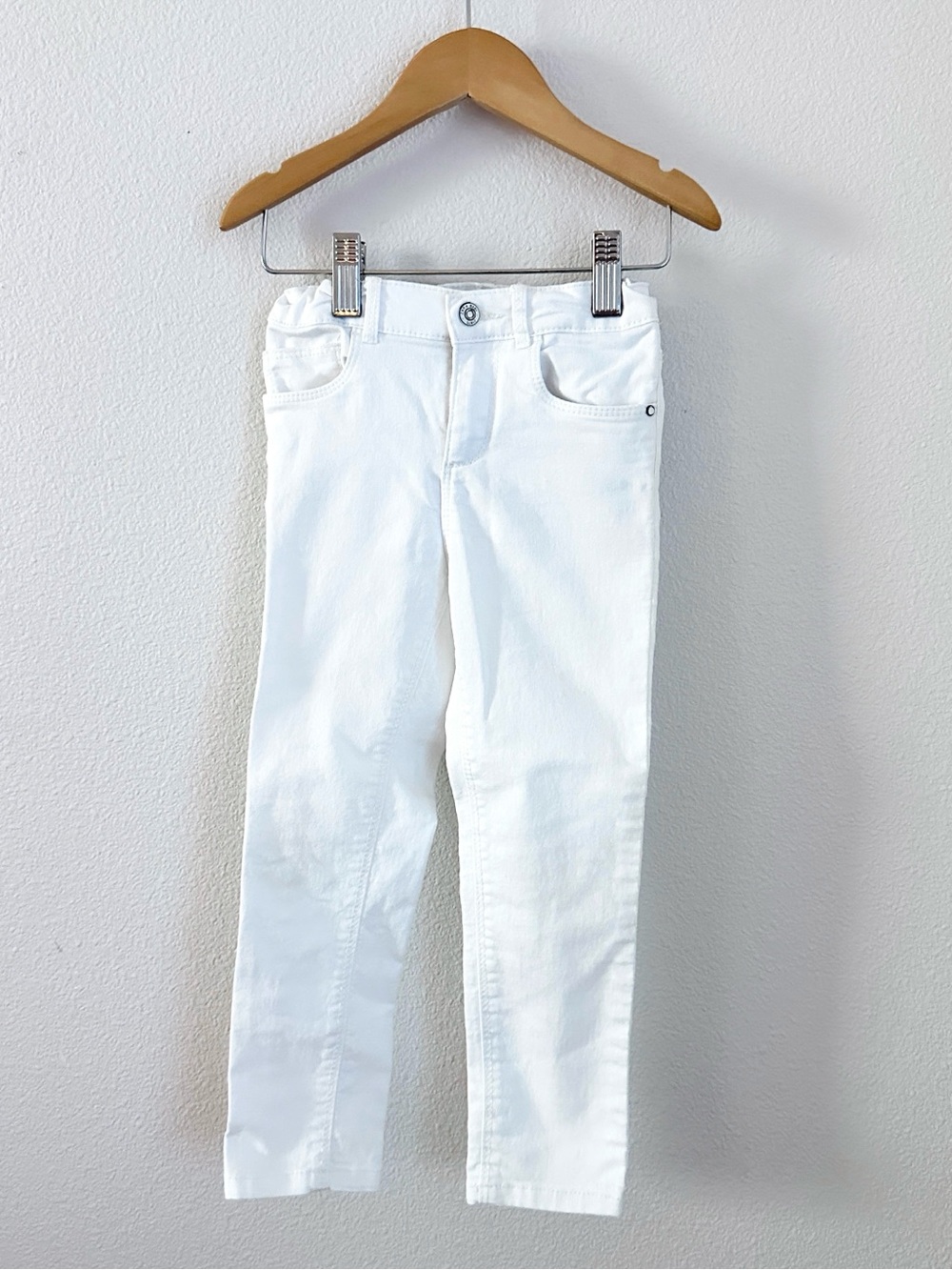 Zara Girls White Jeans Adjustable Waist Size 4/5